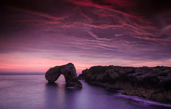 Sea, rocks, Landscape, Asturias