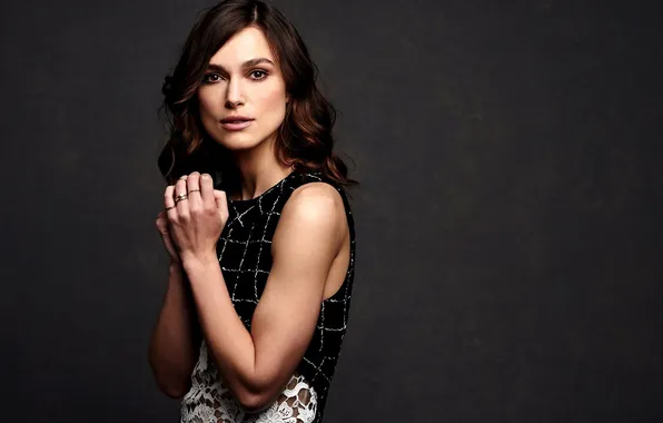 Picture girl, background, ring, hands, dress, actress, brunette, Keira Knightley