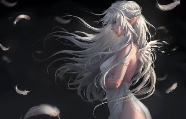 Girl, Feathers, Elf
