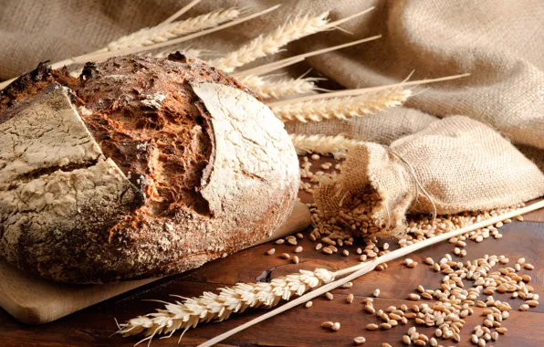 Picture wheat, grain, spikelets, bread, rye