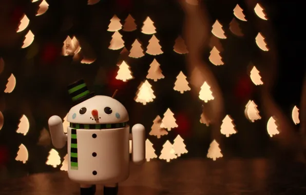 Android, Wallpapers, Merry Christmas, snowman