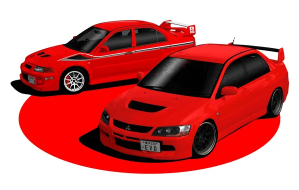 Red, Auto, Japan, Machine, Mitsubishi, Lancer, Evolution, Evo IX