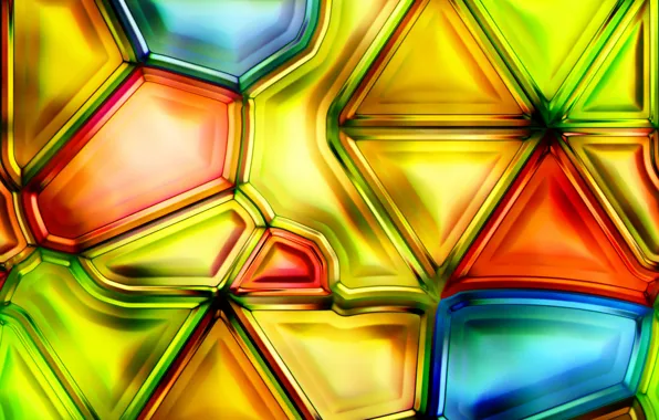 Picture glass, abstraction, stained glass, colorful