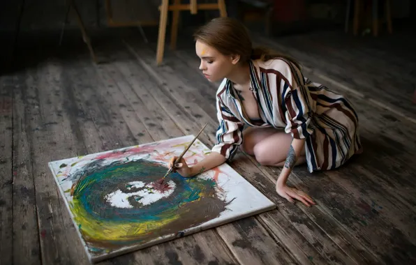 Paint, creativity, brush, Anastasia Shcheglova