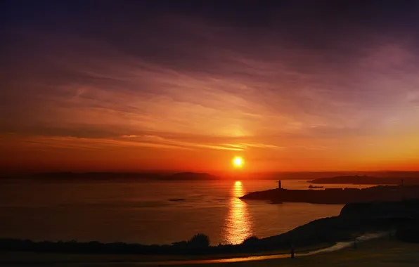 Sea, the sun, dawn, morning, Spain