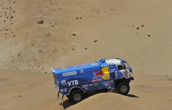 Picture Sand, Blue, Desert, Master, KAMAZ, Rally, KAMAZ, Dakar