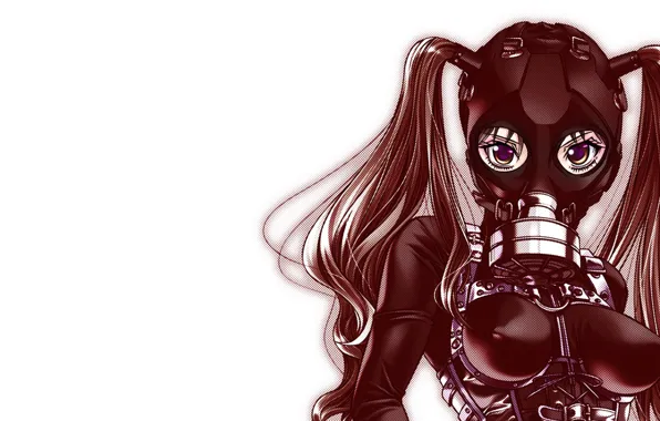 Girl, gas mask, bdsm, jumpsuit