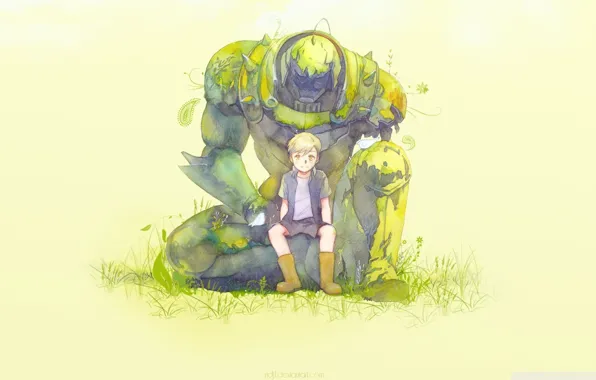 Picture manga, Edward, manga, Fullmetal Alchemist, Alphonse