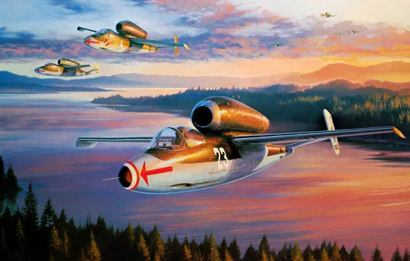 Picture war, art, painting, jet, ww2, Heinkel He 162