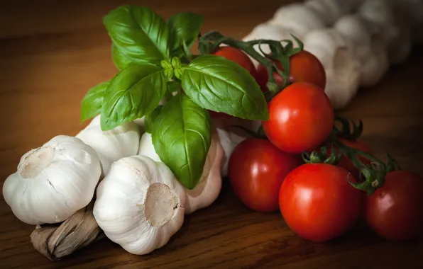 Picture vegetables, tomatoes, garlic