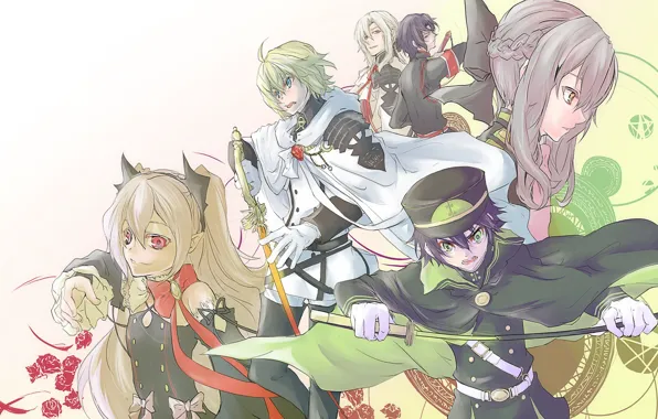 Girls, guys, characters, Owari no Seraph, The last Seraphim