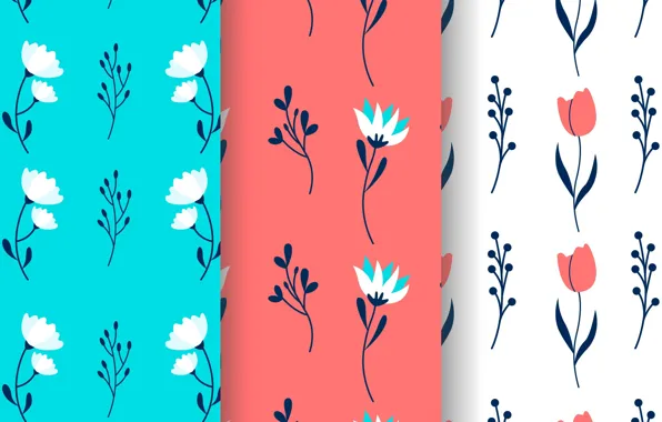 White, flowers, background, blue, texture, Flower, Leaves, Pattern