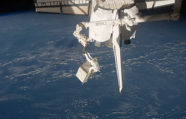 Space, astronaut, earth, Shuttle