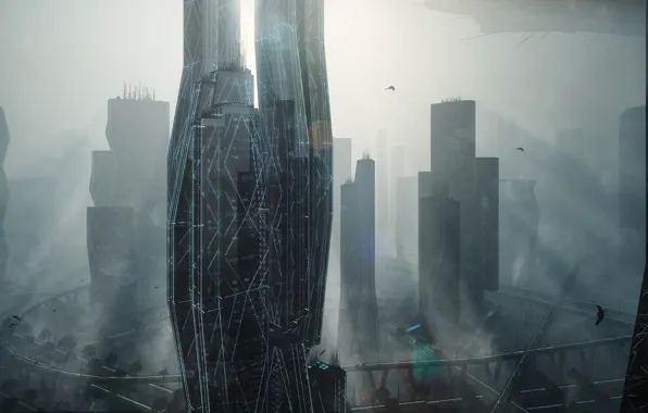 The city, building, architecture, Power Diving