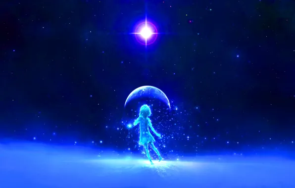 Girl, space, planet, fantasy