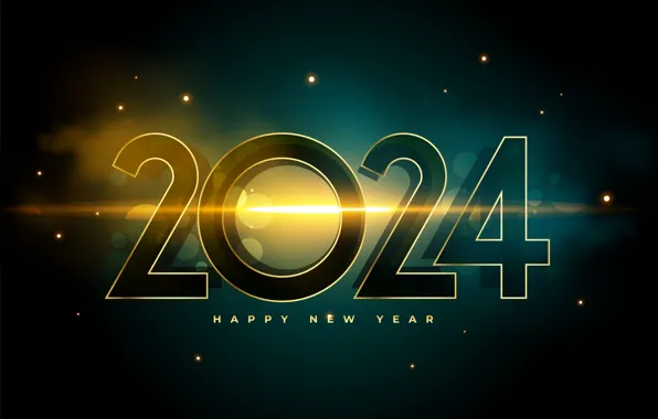 Wallpaper figures, New year, date, composition, 2024, New Year 2024 for ...