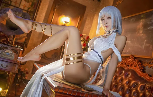 Wallpaper cute girl, asian girls, cosplay, beautiful girl, bust, Shuimiaoaqua, white clothes, asian