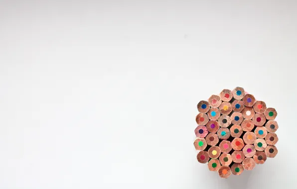 Color, pencils, hexagon, colored pencils