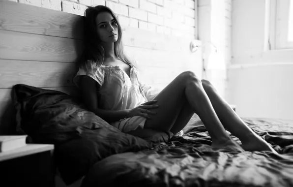 Picture girl, legs, monochrome, Andrey Frolov, Olga Romanas