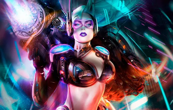 Girl, weapons, art, glasses, galaxy saga