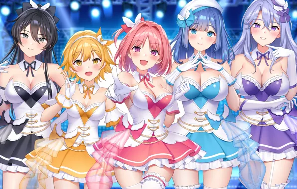 Joy, girls, positive, anime, company, beauty, figure, girlfriend