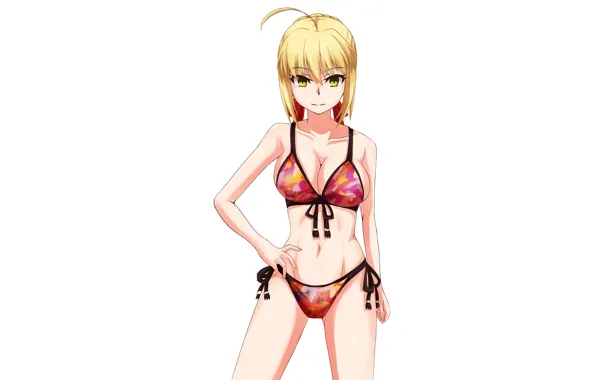 Girl, sexy, cleavage, boobs, anime, beautiful, short hair, pretty