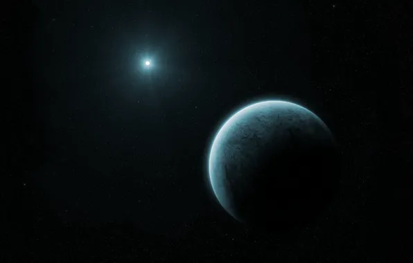 Space, stars, planet, art