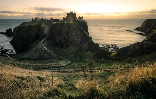 Sea, scotland, Dunnottar Castle