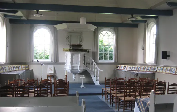 Picture design, style, interior, chapel, Bovenknipje Church interior