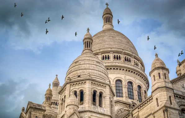 The sky, France, Paris, the dome, Sacré-Coeur