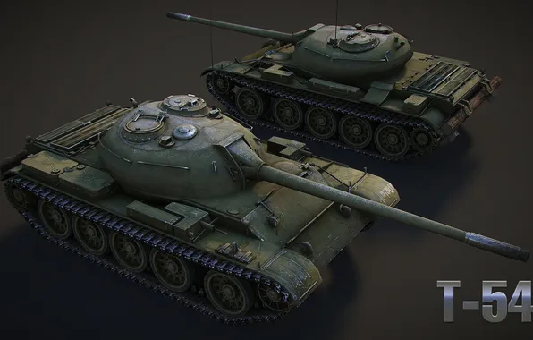Tank, USSR, USSR, tanks, render, T-54, WoT, World of tanks
