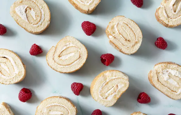 Berries, raspberry, dessert, roll