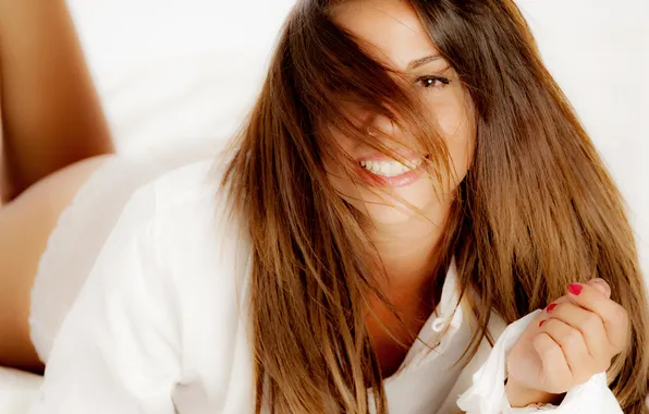 Look, girl, light, pose, smile, mood, hand, makeup