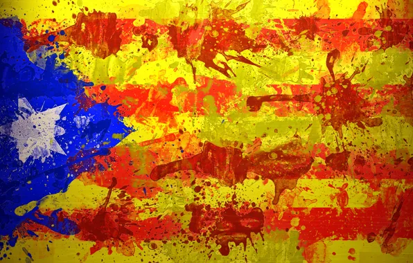 Picture paint, star, flag, flag, Estelada, Unofficial flag of the Catalan lands, Escalada