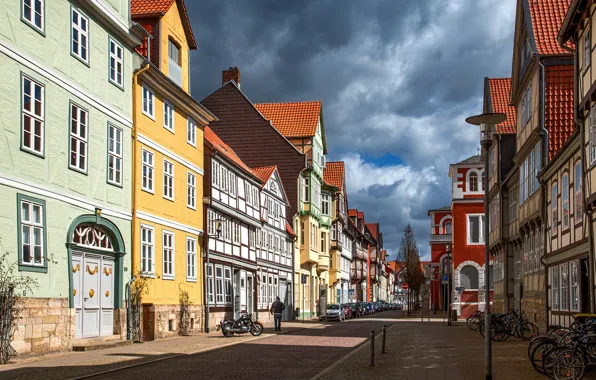 The sky, street, building, home, Germany, Wolfenbüttel