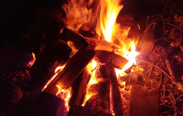 Night, heat, The fire
