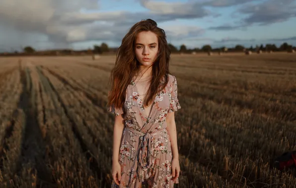 Picture girl, in the field, Aleks Five