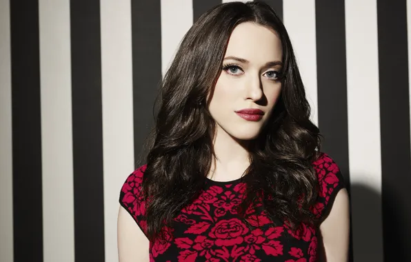 Picture strip, background, makeup, dress, actress, brunette, hairstyle, Kat Dennings