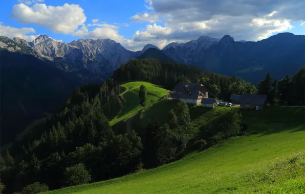 The sky, clouds, mountains, Slovenia, Logarska Dolina, Kamnik