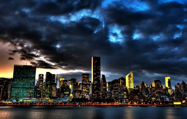 Picture river, New York, evening