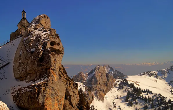 Picture mountains, Bayern, mountain, Bavaria, Bavarian Alps, The Bavarian Alps, South Germany, Wendelstein Church
