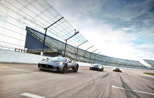 Speed, track, Jaguar, supercar, Hybrid, C-X75, Supercar Prototype