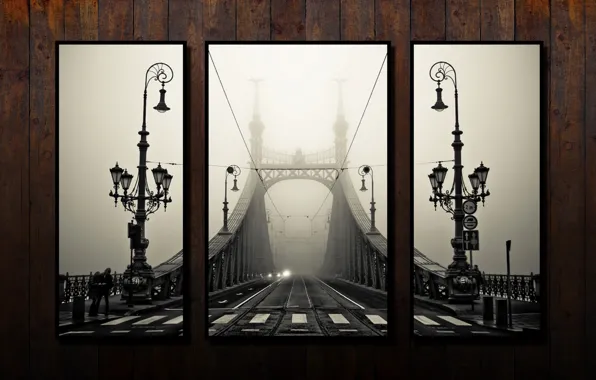 Bridge, retro, photo, fragment