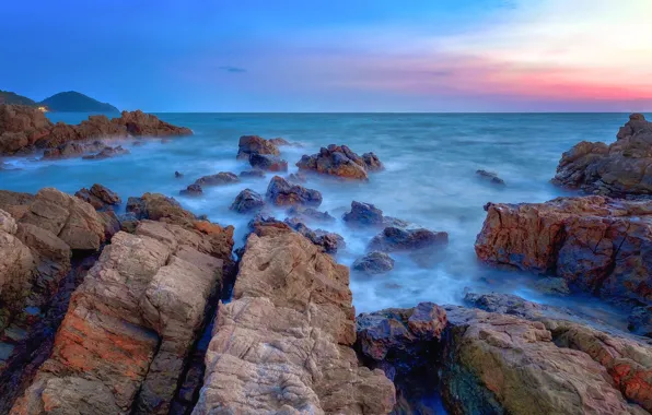 Sea, rocks, Thailand