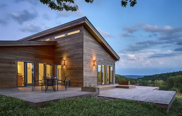 Picture landscape, nature, home, the evening