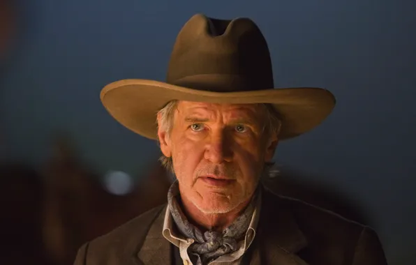 Picture portrait, hat, Harrison Ford, Cowboys vs aliens