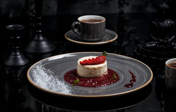 Strawberry, ice cream, dessert, syrup, Kamran Aydinov