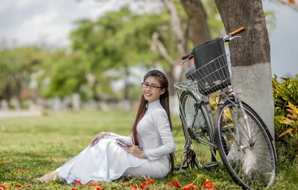 Summer, girl, bike