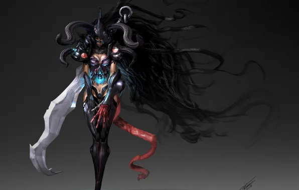 Fiction, hair, art, cyborg, helmet. horns