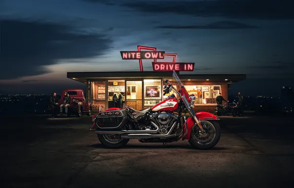 Picture Night, Harley-Davidson, Bikes, Hydra-Glide, Classic bikes